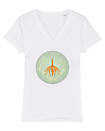 Vulpe cu licurici Tricou mânecă scurtă guler V Damă Evoker