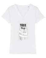 Copac imbratisat Tricou mânecă scurtă guler V Damă Evoker