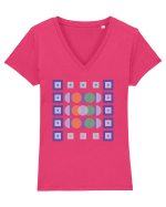 Figuri Geometrice Tricou mânecă scurtă guler V Damă Evoker