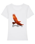 Libertate Tricou mânecă scurtă guler larg fitted Damă Expresser