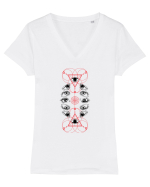 Ochi Tricou mânecă scurtă guler V Damă Evoker