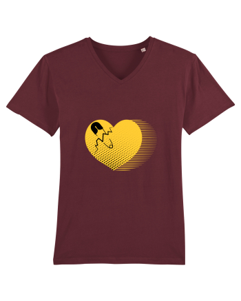 Yellow Heart Burgundy