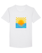 Apus de soare Tricou mânecă scurtă guler larg Bărbat Skater