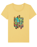 Butterfly Paint Tricou mânecă scurtă guler larg fitted Damă Expresser