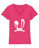 Rabbit Tricou mânecă scurtă guler V Damă Evoker