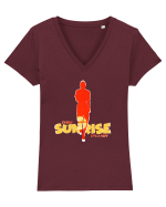 Every Sunrise It's a Gift Tricou mânecă scurtă guler V Damă Evoker