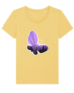 Fluture mov Tricou mânecă scurtă guler larg fitted Damă Expresser