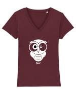 Bufnita alba Tricou mânecă scurtă guler V Damă Evoker