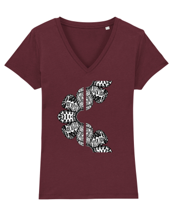 Petale abstracte Burgundy