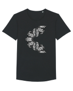 Petale abstracte Tricou mânecă scurtă guler larg Bărbat Skater