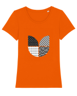 Geometrice Tricou mânecă scurtă guler larg fitted Damă Expresser
