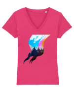 Brazi colorati Tricou mânecă scurtă guler V Damă Evoker