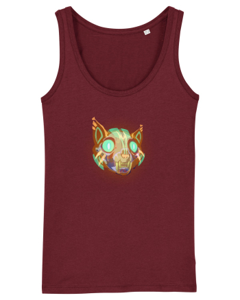 Skull Neon Cat Burgundy
