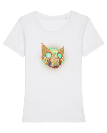 Skull Neon Cat White