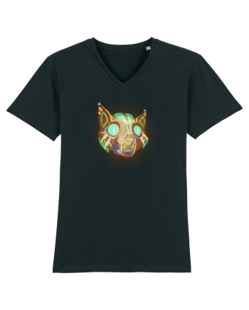 Skull Neon Cat Black