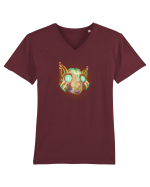 Skull Neon Cat Tricou mânecă scurtă guler V Bărbat Presenter