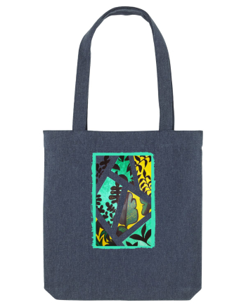 Tablou Abstract cu frunze Midnight Blue