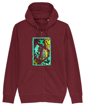 Tablou Abstract cu frunze Burgundy