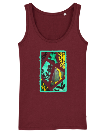 Tablou Abstract cu frunze Burgundy