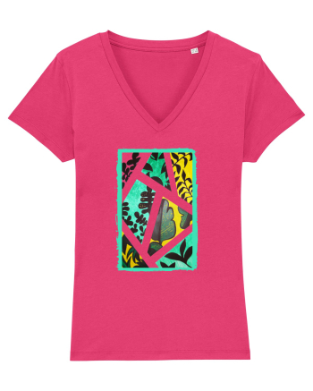 Tablou Abstract cu frunze Raspberry