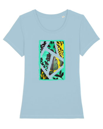 Tablou Abstract cu frunze Sky Blue