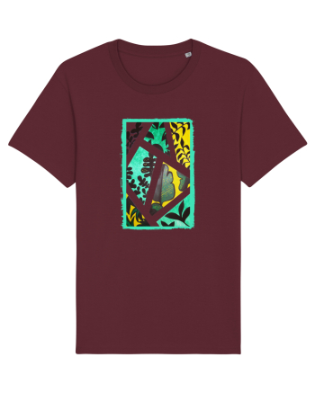 Tablou Abstract cu frunze Burgundy