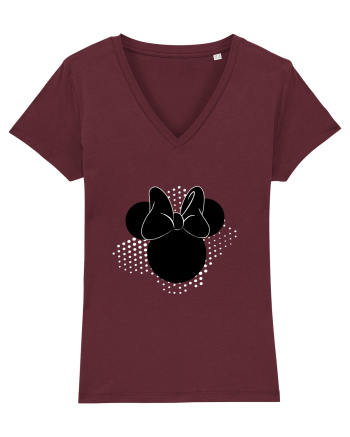 Minnie cu fundita Burgundy