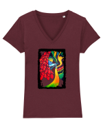 Tablou Abstract Tricou mânecă scurtă guler V Damă Evoker