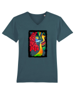 Tablou Abstract Tricou mânecă scurtă guler V Bărbat Presenter