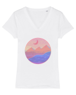 Pyramids - textured style Tricou mânecă scurtă guler V Damă Evoker