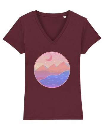 Pyramids - textured style Burgundy