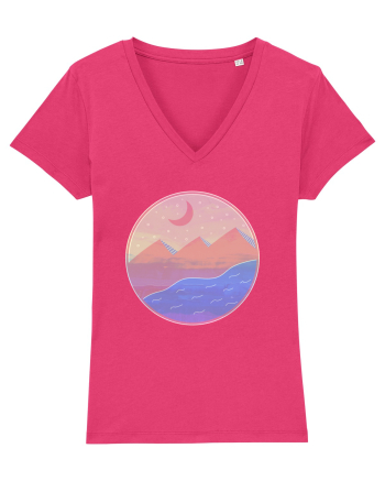 Pyramids - textured style Raspberry