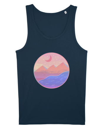 Pyramids - textured style Navy