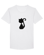 Pisica cu buline Tricou mânecă scurtă guler larg Bărbat Skater