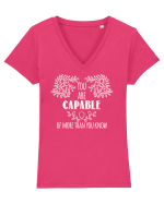 Ești capabil Tricou mânecă scurtă guler V Damă Evoker