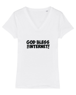 God Bless the Internet! Tricou mânecă scurtă guler V Damă Evoker