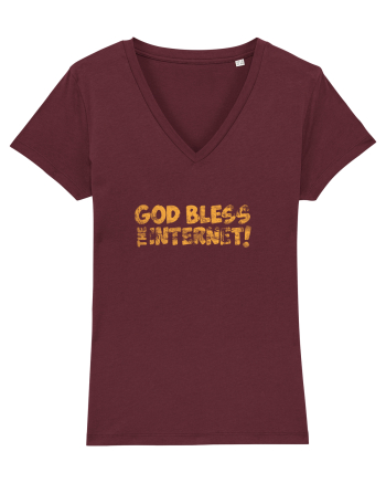 God Bless the Internet! (grunge) Burgundy