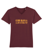 God Bless the Internet! (grunge) Tricou mânecă scurtă guler V Bărbat Presenter