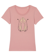 Gemeni Galben Tricou mânecă scurtă guler larg fitted Damă Expresser