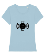 cucu bau  Tricou mânecă scurtă guler larg fitted Damă Expresser
