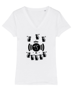 wi-fi cats Tricou mânecă scurtă guler V Damă Evoker