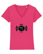 wi-fi black cat Tricou mânecă scurtă guler V Damă Evoker
