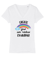 Curcubeu Tricou mânecă scurtă guler V Damă Evoker