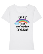 Curcubeu Tricou mânecă scurtă guler larg fitted Damă Expresser