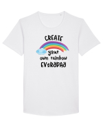 Curcubeu Tricou mânecă scurtă guler larg Bărbat Skater