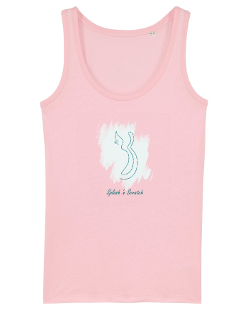 Cat Splash Blue Cotton Pink
