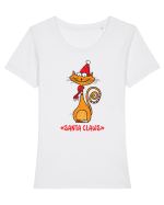 Pisica de Crăciun Tricou mânecă scurtă guler larg fitted Damă Expresser