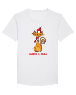 Pisica de Crăciun Tricou mânecă scurtă guler larg Bărbat Skater