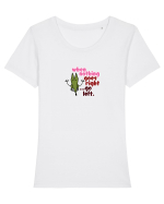 When nothing goes right... Tricou mânecă scurtă guler larg fitted Damă Expresser