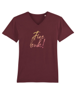 Fire lewk! Tricou mânecă scurtă guler V Bărbat Presenter